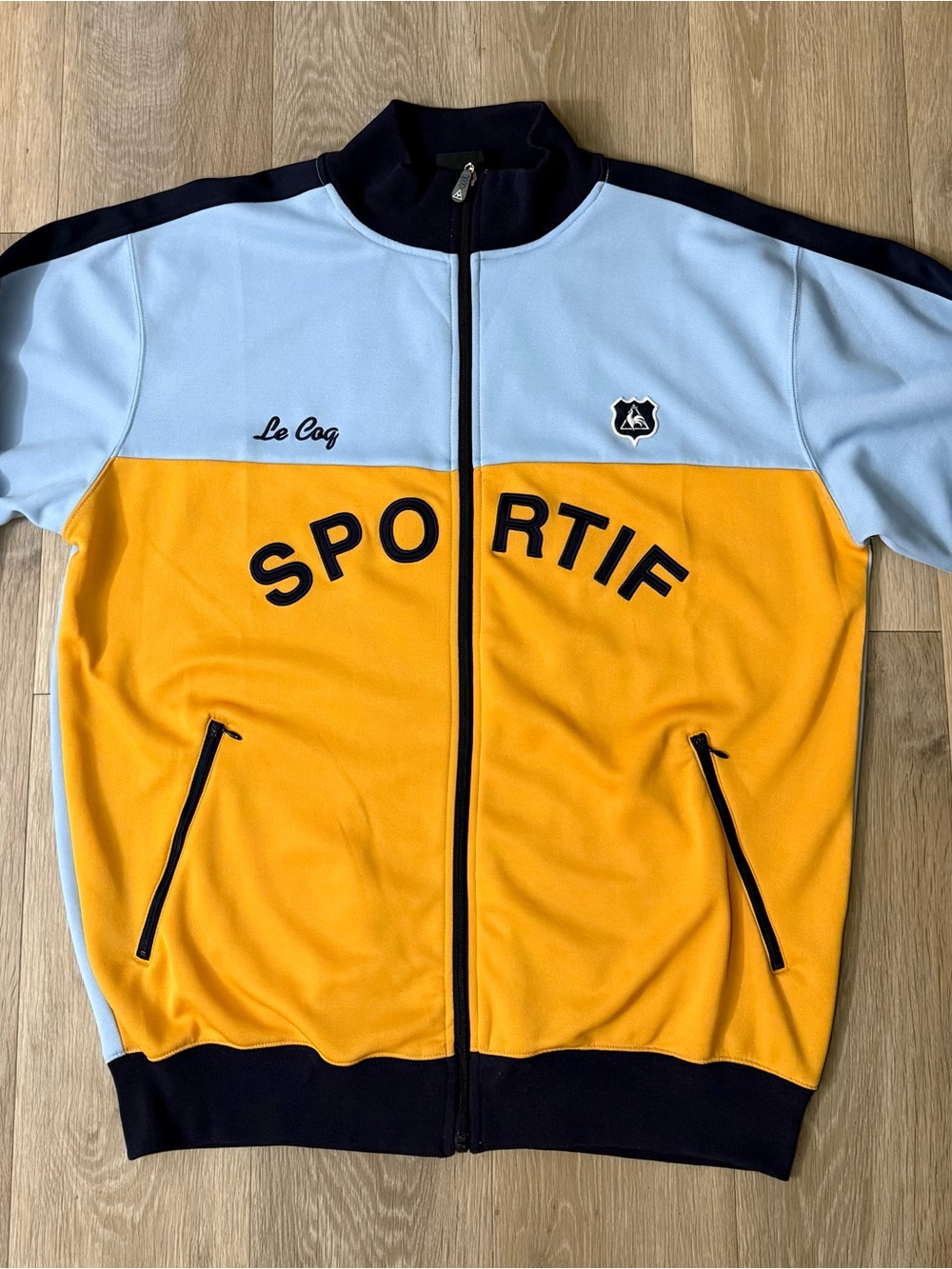 Le Coq Sportif Blue Yellow Track Jacket Men’s Size XXL